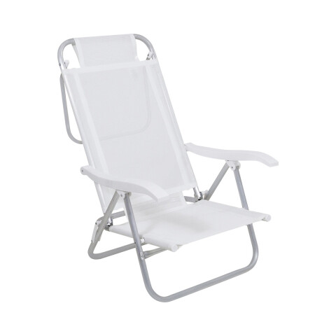 Silla Plegable de Aluminio 6 Posición BLANCO