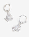 Aros Argollas Cubic zirconia Aros Argolla Mariposa Cubic Zirconia - Plateado