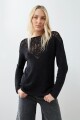 Sweater cinta calado negro