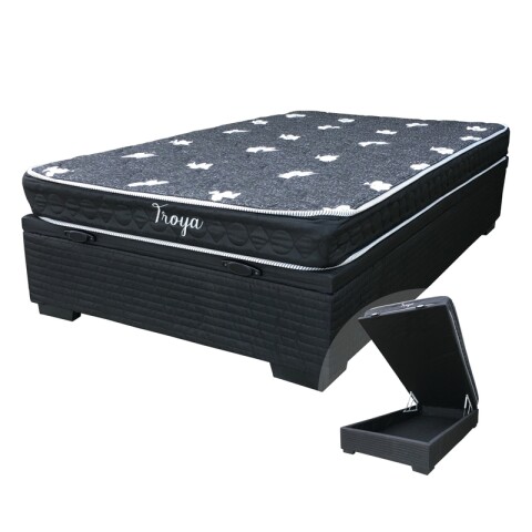 Sommier TROYA BOX BAÚL - 1 Plaza y Media - Espuma - Reversible - 110x188x16cm - 130 Kg Sommier TROYA BOX BAÚL - 1 Plaza y Media - Espuma - Reversible - 110x188x16cm - 130 Kg