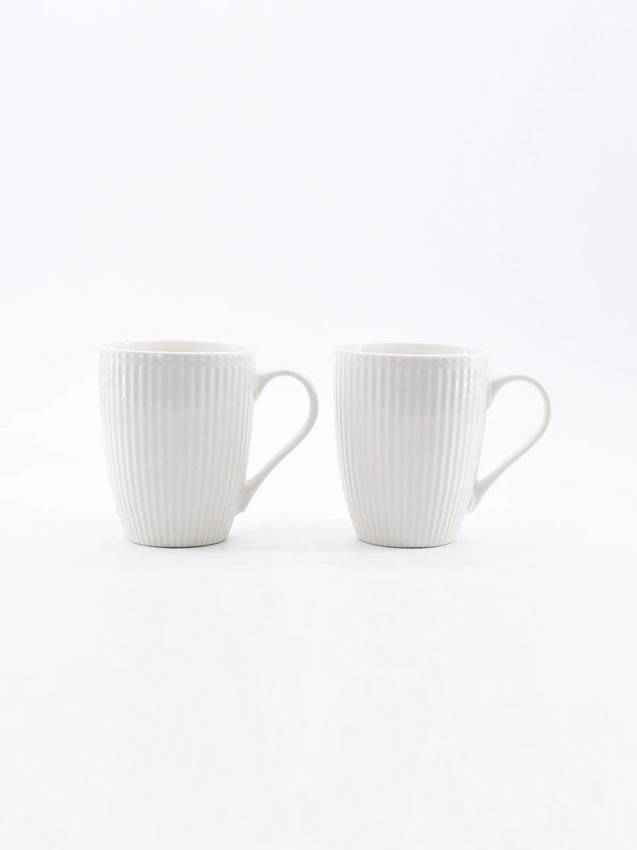 TAZAS SET X2 LISTRAS - BLANCO 
