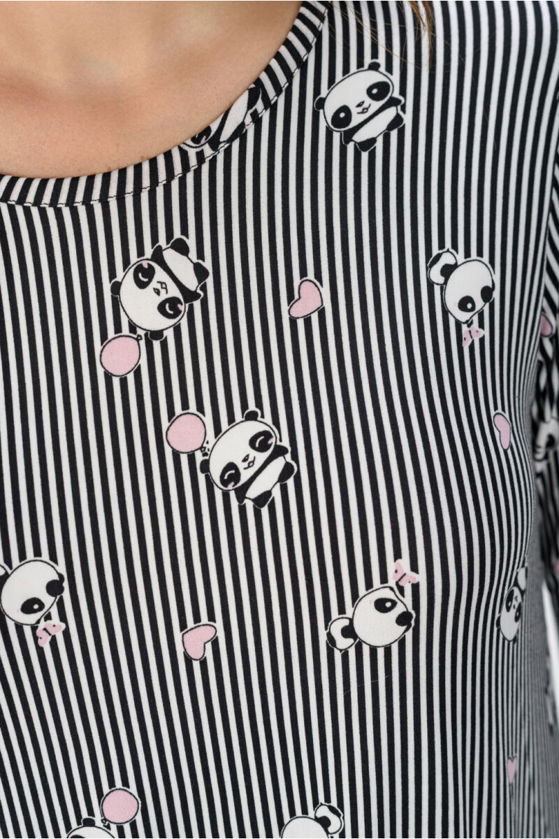 CAMISÓN ESTAMPADO BLANCO Y NEGRO