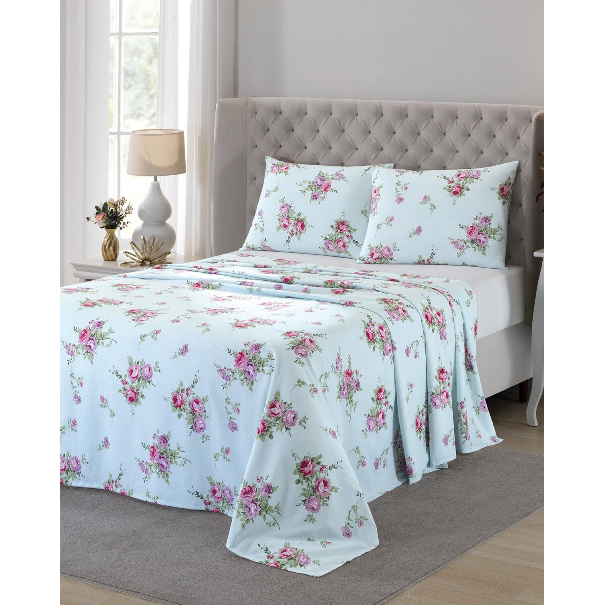 Juego de Sábanas Estampadas 2 Plazas Dohler Virginia 150 Hilos 100% Algodón 