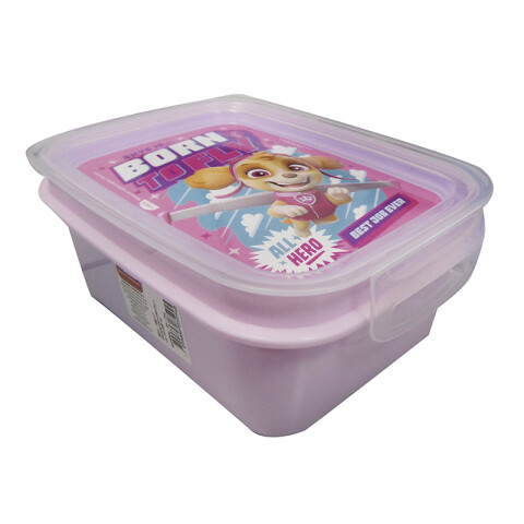 Pote Plástico Paw Patrol Con Traba y División 850 ml ROSA