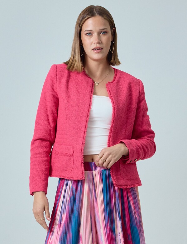 Chaqueta Tweed Crop FUCSIA