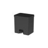Papelera doble compartimento con pedal 20L Negro
