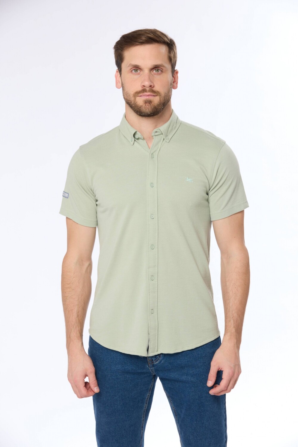 CAMISA LISA EN PIQUE Verde