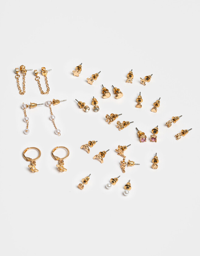 Aros Sets Strass Set De Aros - Dorado