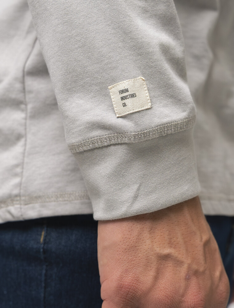 REMERA BASICA M/LARGA ALGODON Gris Claro