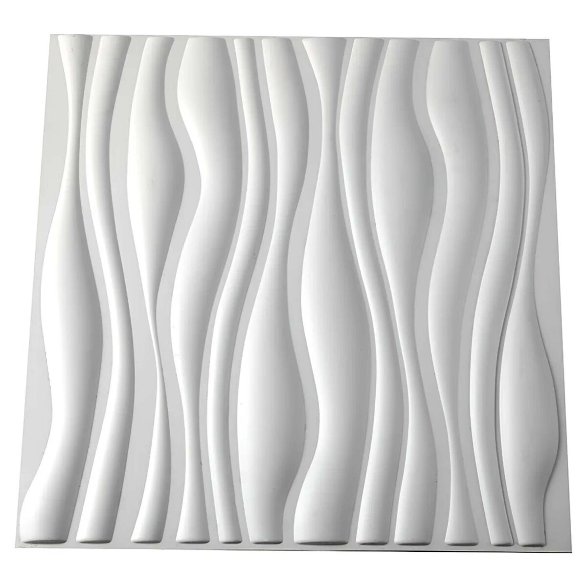 Revestimiento de Pared Panel 3D PVC 50x50cm Ondas Línea X12 - Ondas Blanco 