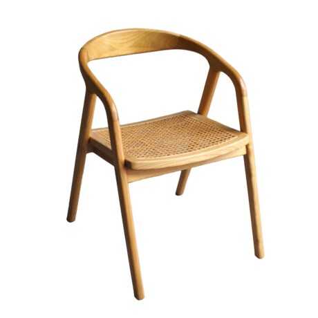 SILLA DE COMEDOR RATTAN-Y-MADERA NATURAL-BEIGE ADRIAN