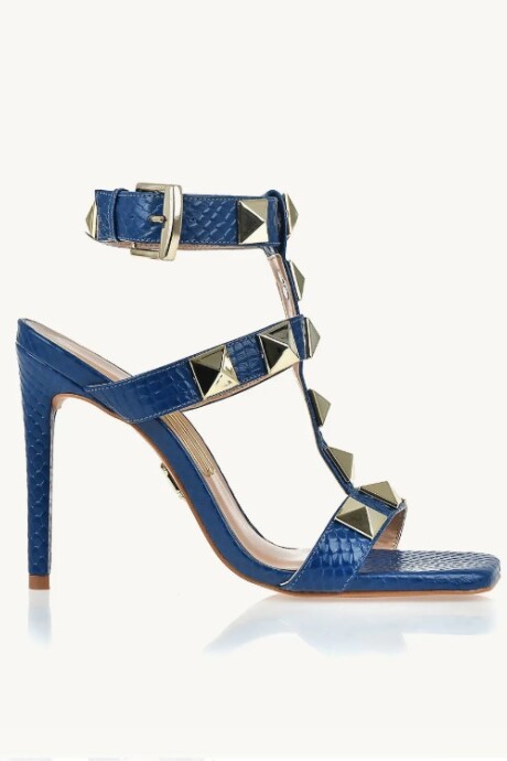 Sandalia taco alto Snake Safita Azul