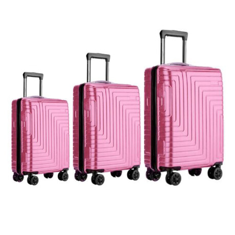 Set de 3 Valijas de Mano Rígidas Rosa