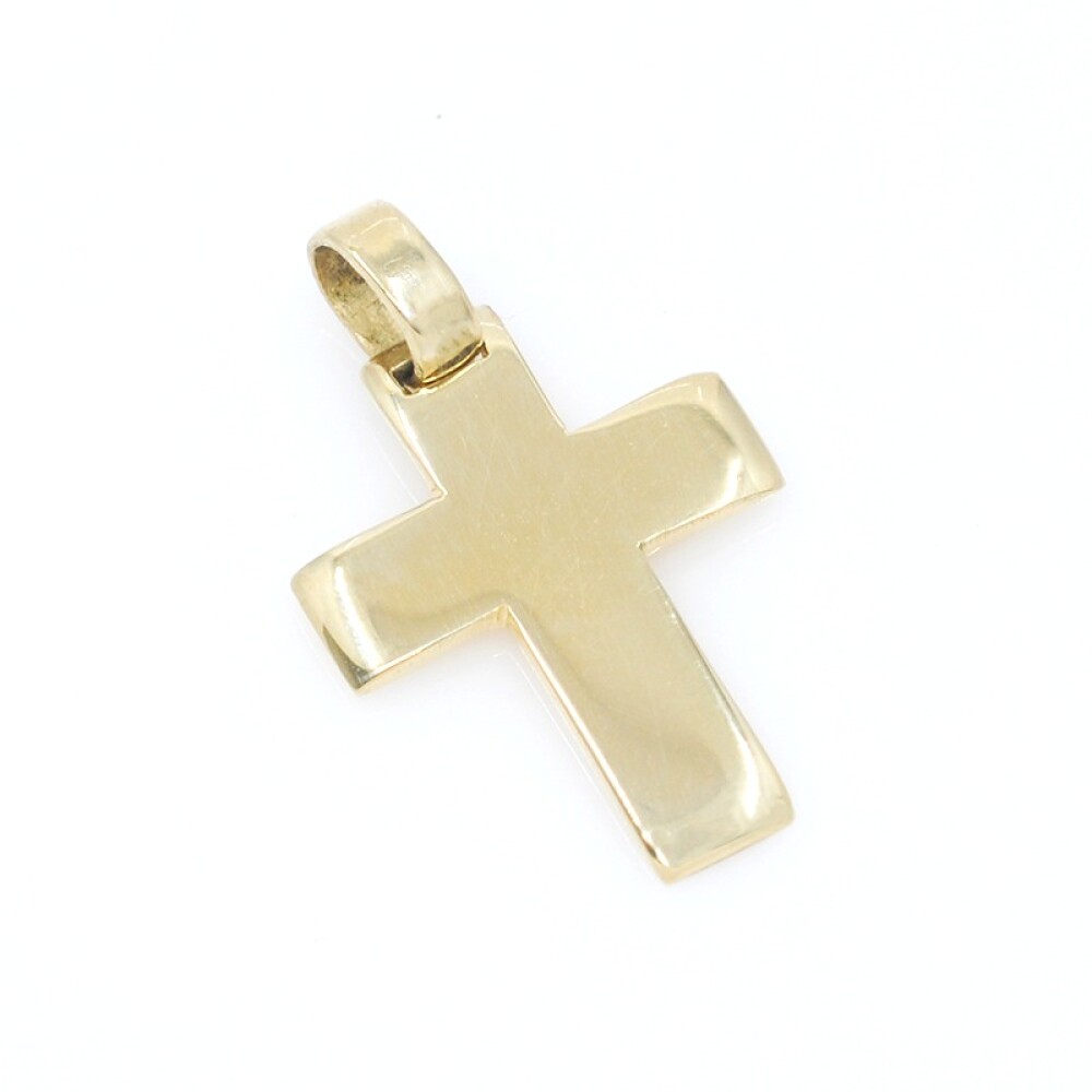 Cruz en oro 18k bombe. Medidas 2 x 1,5mm aproximadamente Cruz en oro 18k bombe. Medidas 2 x 1,5mm aproximadamente