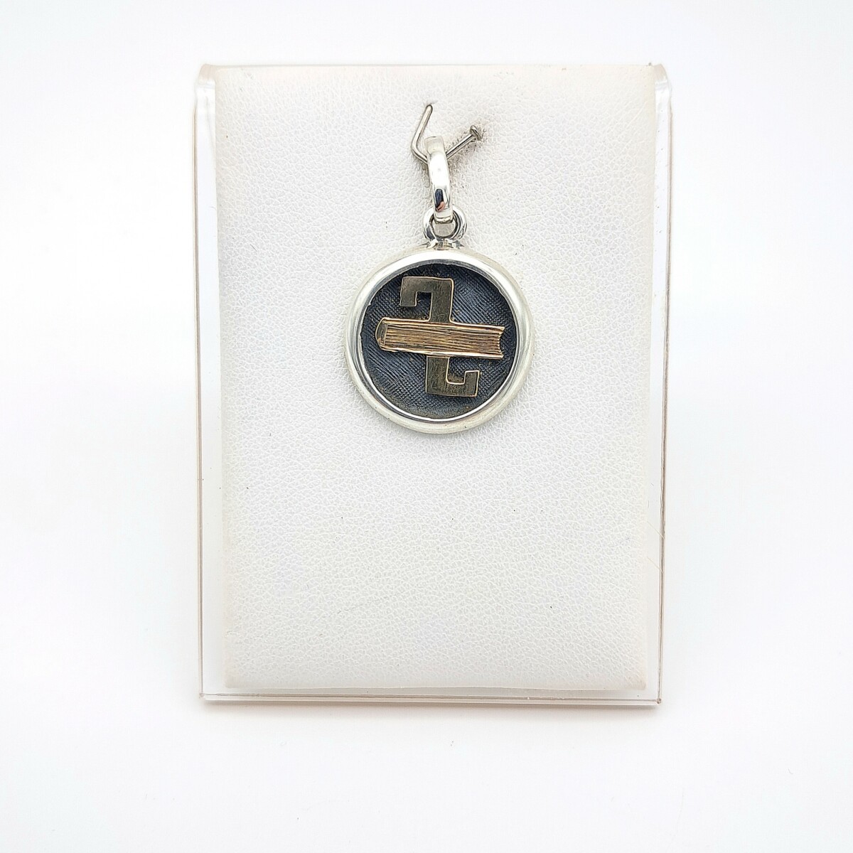 Colgante de plata 925 y oro 10 ktes, ESCRIBANO. 