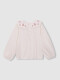 Camiseta Con Cuello Bordado Crudo