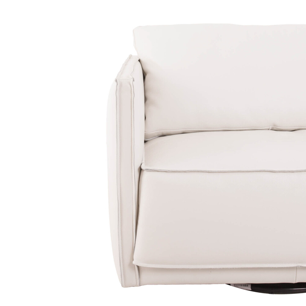 BUTACA 1 CUERPO CUERO-100-NATURAL BLANCO ROMEO TP2 GRANO