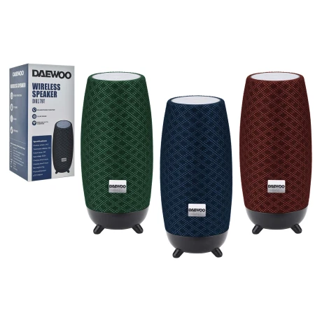 PARLANTE DAEWOO PORTATIL C/BLUETOOTH 1X5W DIF COLORES PARLANTE DAEWOO PORTATIL C/BLUETOOTH 1X5W DIF COLORES