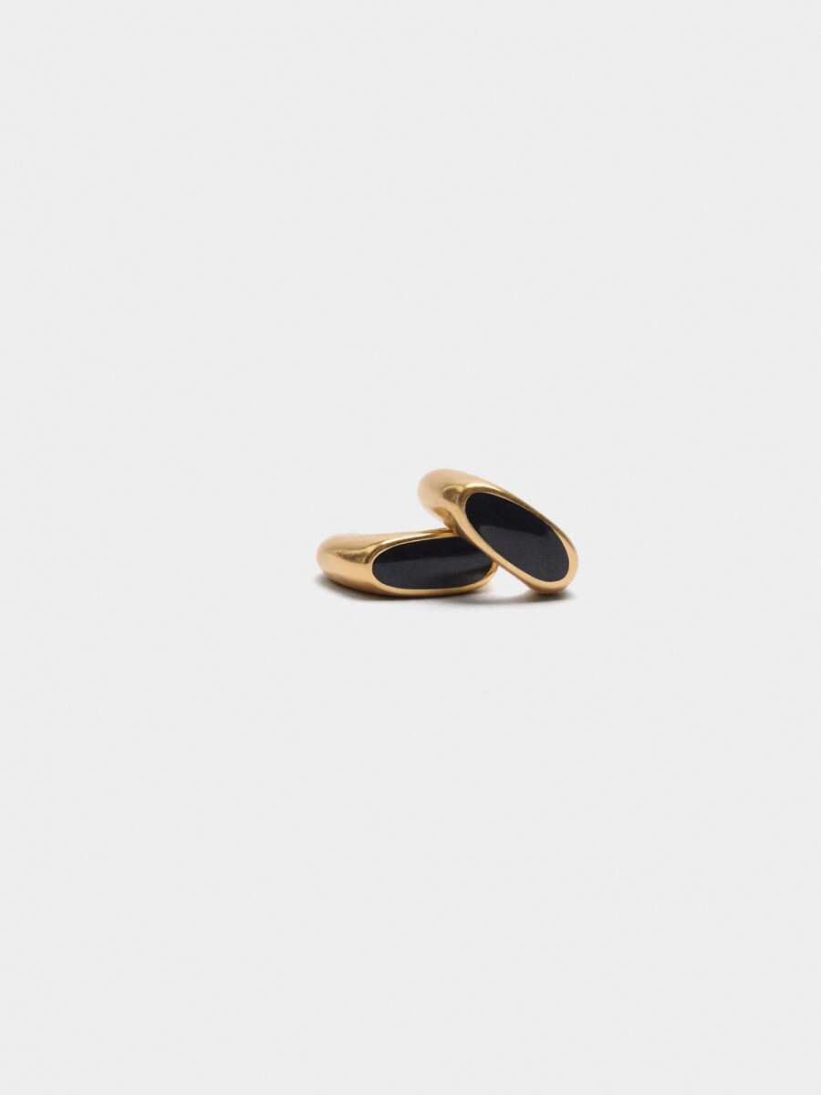 Aros Abiertos Con Esmalte negro