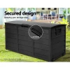 Caja baúl para exterior con ruedas negro