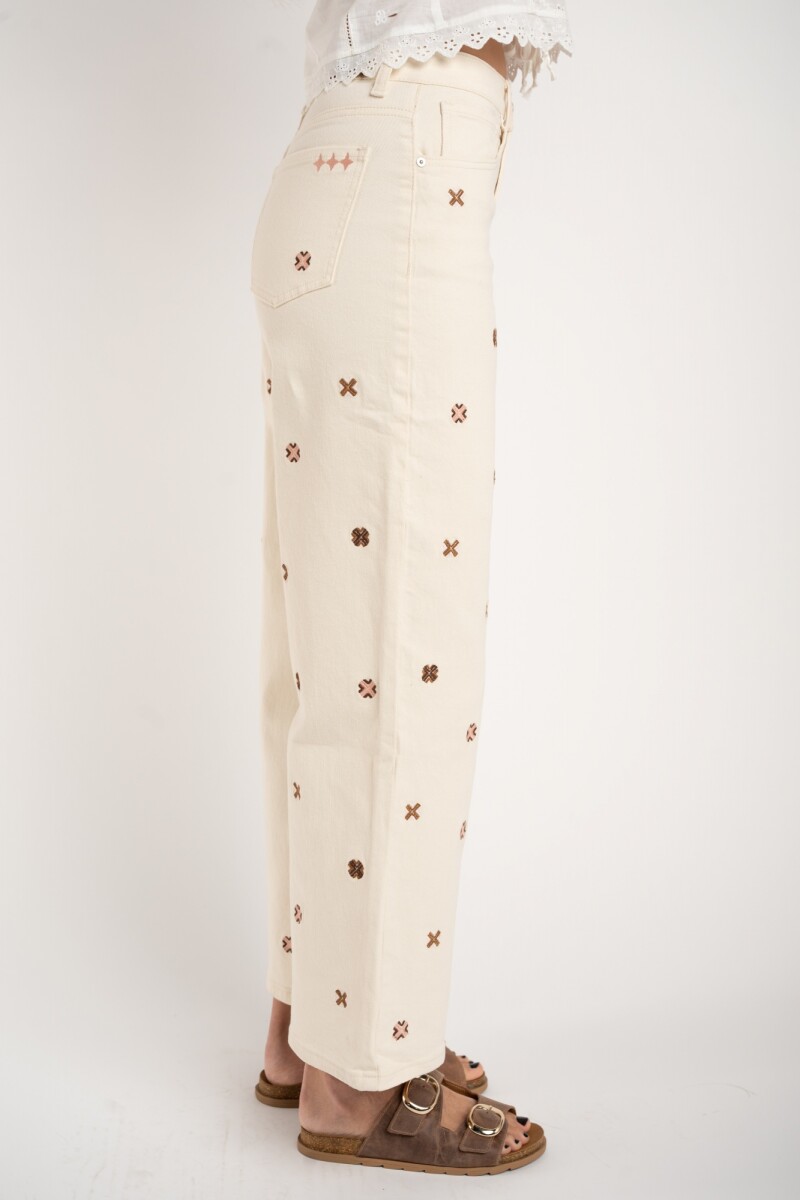 Jean Recto Bordado Off White