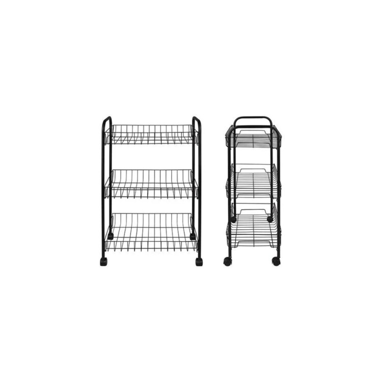 ESTANTE ORGANIZADOR FRUTERO 3 PISOS 41X23X63CM NEGRO