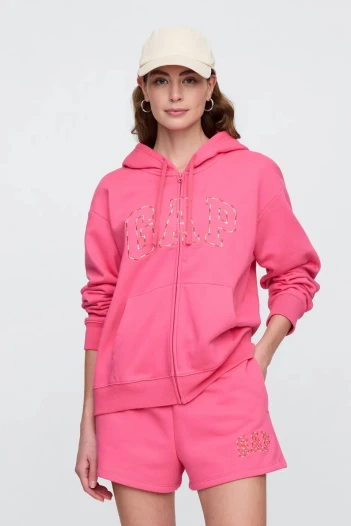 Canguro Con Cierre Logo Gap Mujer Neon Pink Rose