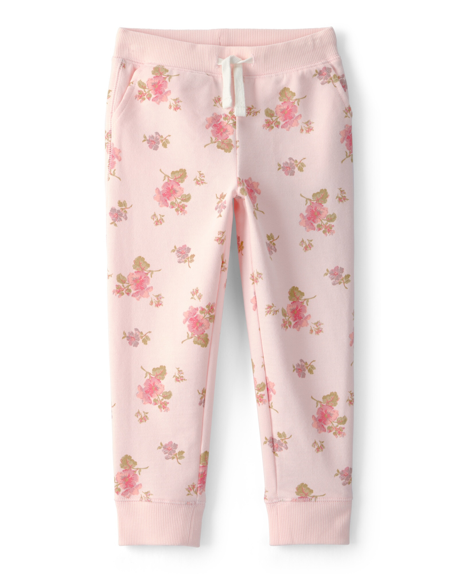 Pantalón deportivo de algodón, rosado, diseño floral Pantalón deportivo de algodón, rosado, diseño floral
