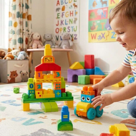 Set X 45 Bloques Para Armar De Ómnibus Fisher Price