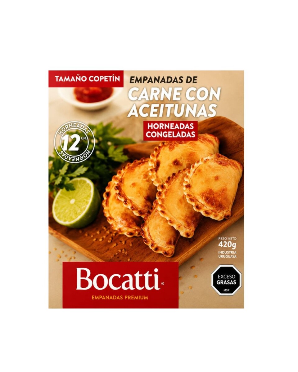 EMPANADAS COPETIN DE CARNE CON ACEITUNAS X 12 BOCATTI PREMIUM 