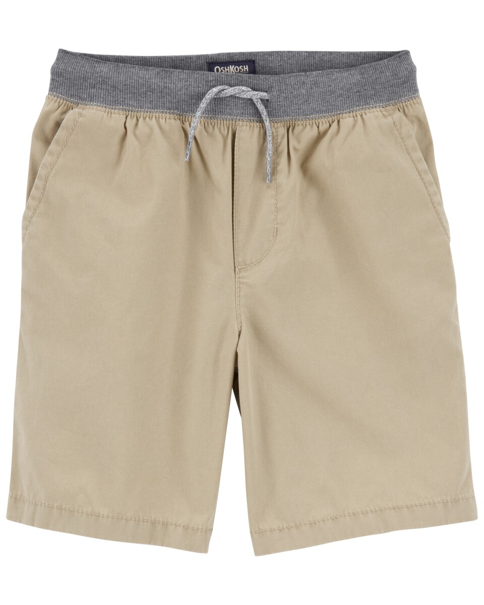 Bermuda de algodón, con cordón, khaki. Talles 6-14 