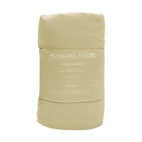 Acolchado Cama 1 Plaza Richmond en Microfibra Relleno Guata Beige