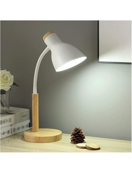 LAMPARA ESCRITORIO MADERA/METAL 14x45CM BLANCO LAMPARA ESCRITORIO MADERA/METAL 14x45CM BLANCO