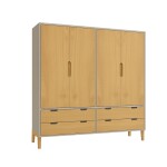 ROPERO - 4 PUERTAS LINEA WOOD GRIS
