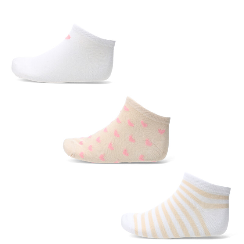 Medias Miss Carol trainer pack x3 white Blanco - Beige