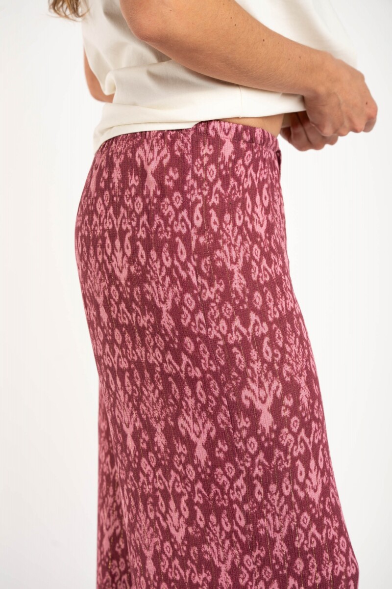 Pantalón Algodón Estampado Rosa