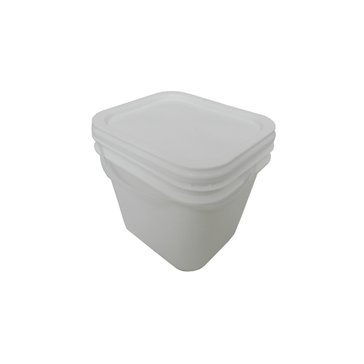 BALDE INDUSTRIAL BLANCO RECTANGULAR CON TAPA 3.6 LTS. 