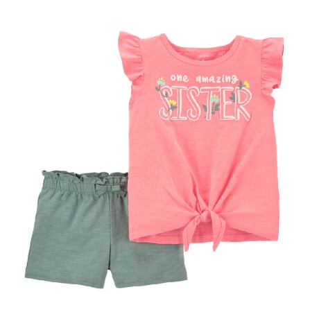 Set Carters 2PZAS Short y Remera 2K384510 VERDE-SALMON