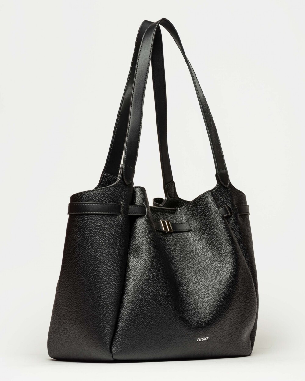 Bolso Marble en efecto cuero graneado Negro