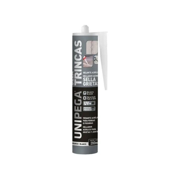 SELLA GRIETAS ACRILICO RIGIDO X 280 ML (BLANCO) UNIPEGA Sella Grietas Acrilico Rigido X 280 Ml (blanco) Unipega