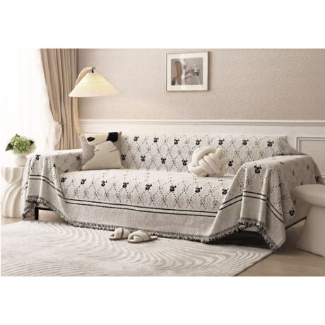 Cobertor Protector Funda Cubre Sofá Sillón Reversible 1.8x2M Crema/negro