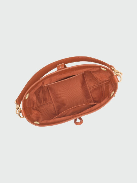 Longchamp - Bolso bandolera de cuero, Le Roseau Sleek Terracota