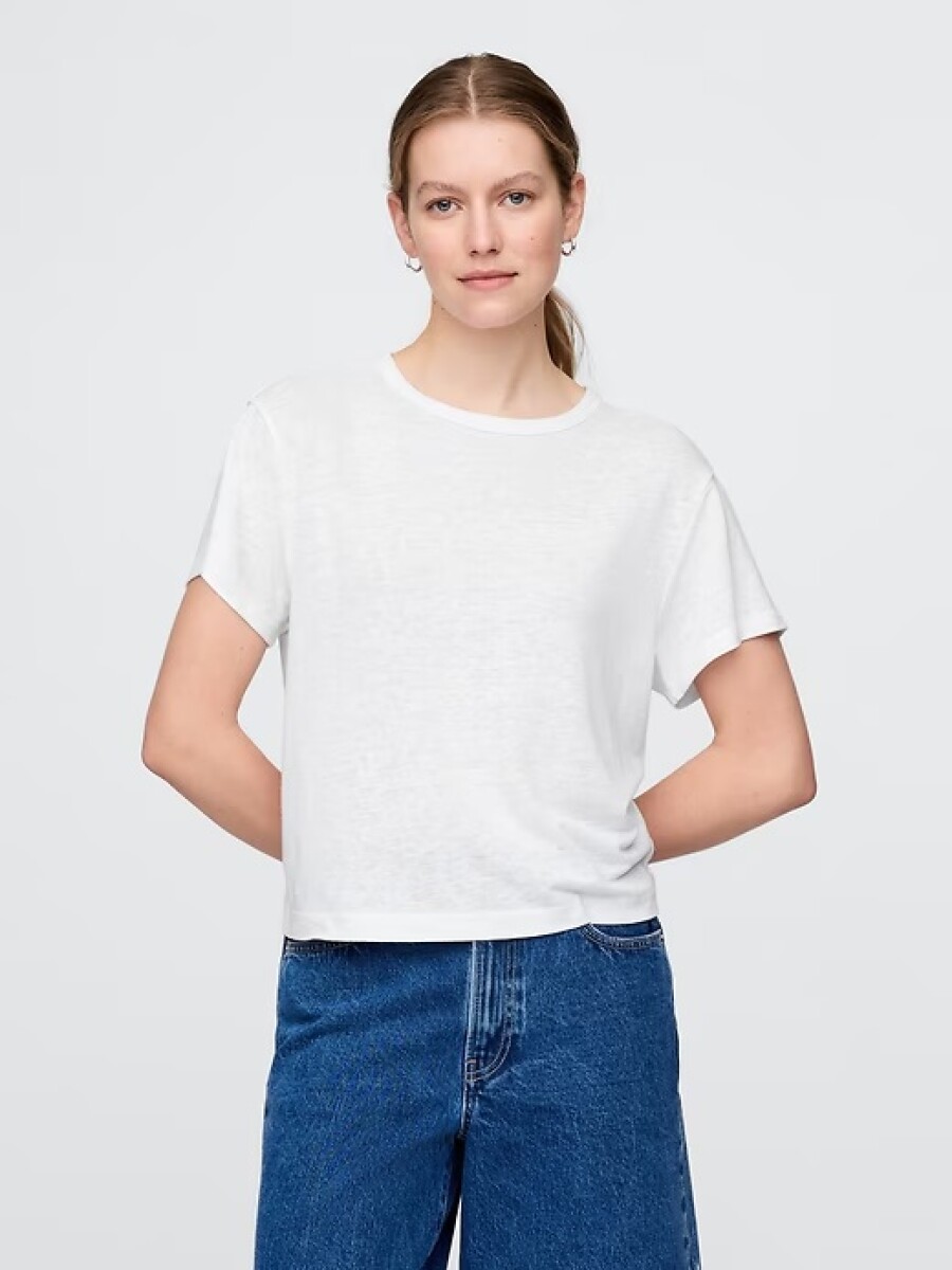 Remera De Lino Editor Mujer - Fresh White 