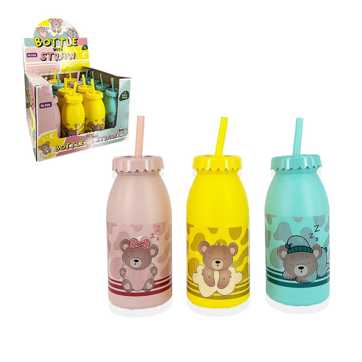 Vaso infantil con sorbete 400 ml QLUX IDEAS 
