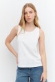 Musculosa puff print geométrico blanco