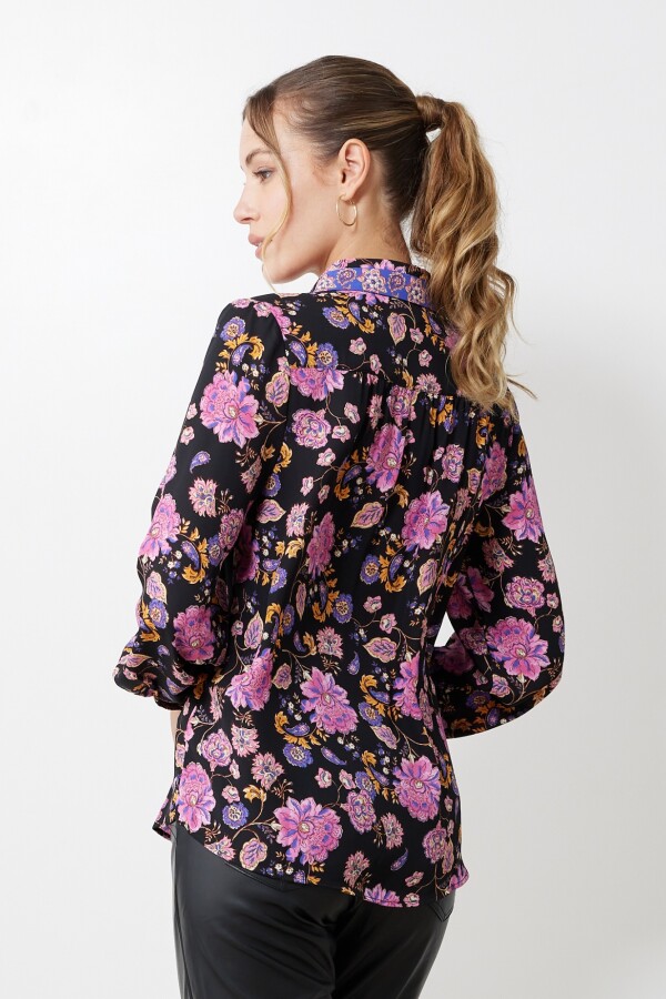 Camisa Flowers NEGRO/MULTI