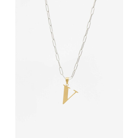 Cadena De Acero Inicial Letra ''a'' Combinacion Bicolor