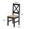 JUEGO DE COMEDOR + 4 SILLAS COLOR NATURAL/PRETO Juego De Comedor + 4 Sillas Color Natural/preto