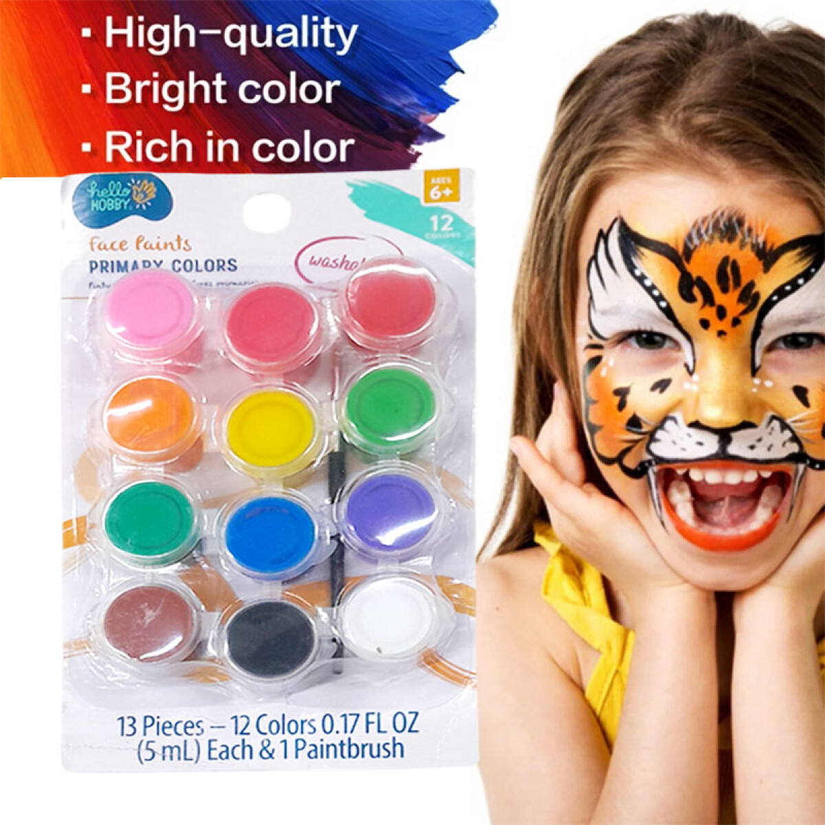 Kit de pinturas para rostro 12 pinturas y pincel - Kit De Pinturas Para Rostro 12 Pinturas Y Pincel 