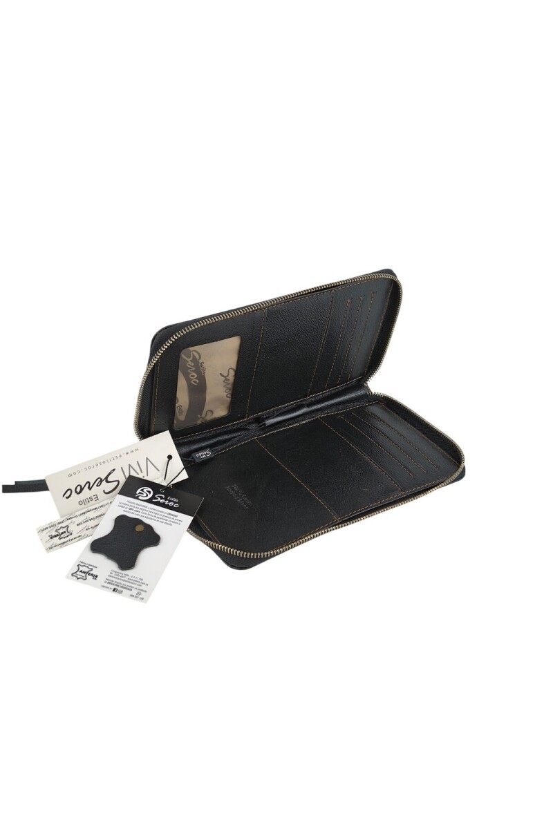 Porta pasaporte y documentos de viaje Negro